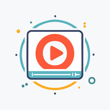 Video Player Icon with Play Button and Progress Bar