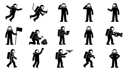Astronaut Silhouette Collection – Spacewalk and Aerospace Mission Set