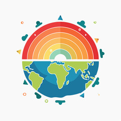 Fototapeta premium Abstract Earth and Rainbow Graphic