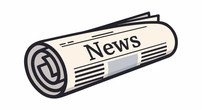 A rolled-up newspaper with the word "News" clearly visible