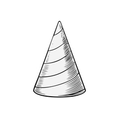 Fototapeta premium Hand Drawn Sketch of a Striped Unicorn Horn, Fantasy Creature Element