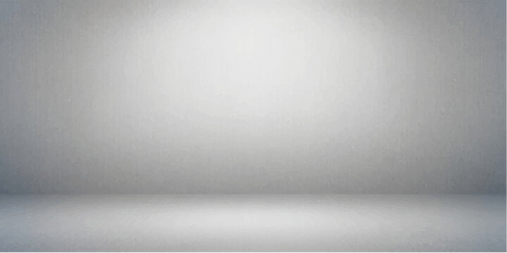 An empty room featuring a textured gray concrete wall and floor with a brushed metallic steel surface pattern