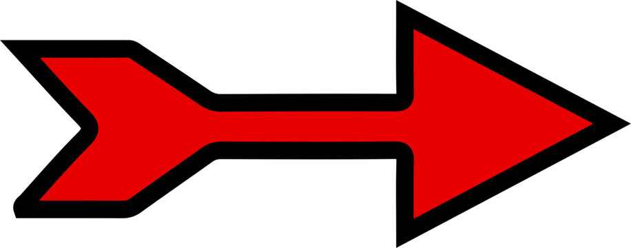 road sign with red arrow