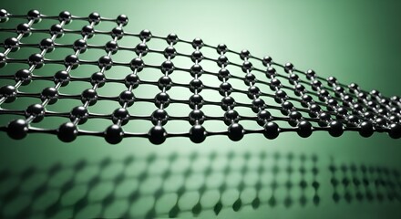Fototapeta premium Graphene Molecule Structure 3D Render Nanotechnology Science Abstract Background