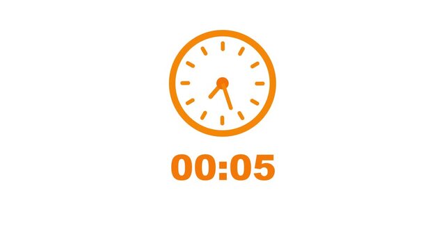 56 minutes clock countdown timer 4k animation coral color on a white background.