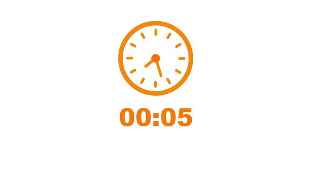 58 minutes clock countdown timer 4k animation coral color on a white background.
