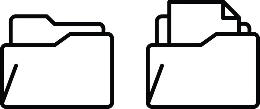 Folder icon, file folder sign vector illustration with modern flat style for document storage and file management interface design
