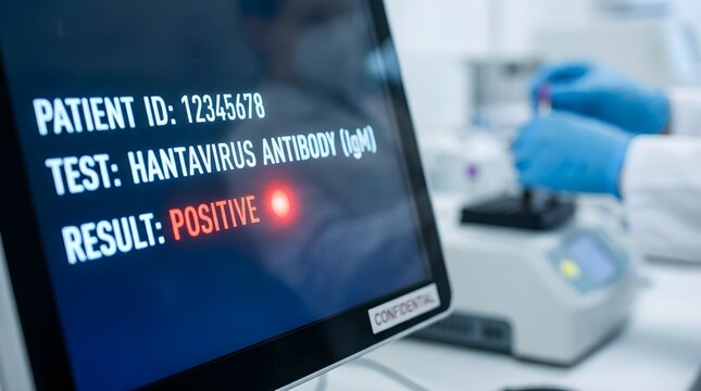 Hantavirus antibody test result positive diagnosis and laboratory equipment