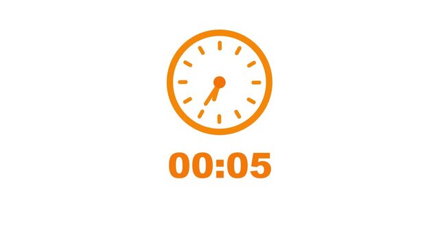 countdown timer with alpha channel, 46 minutes on transparent background. 4K Video
