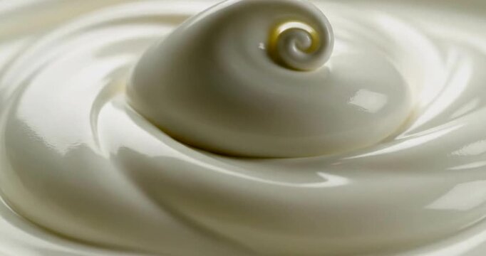 Creamy Swirl of White Yogurt or Sour Cream - A Delicious Dairy Delight