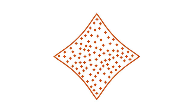 Diamond playing card suit with diamond pattern, flat design casino icon, graphic element for gambling and games, copy space. Available as JPG