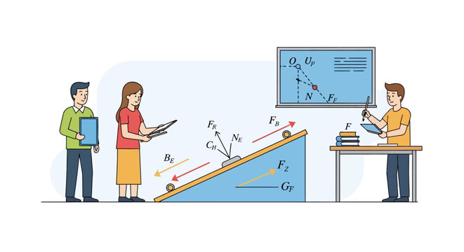 Vector Representation of Physics Mechanics Forces and Motion Concepts for Educational Visualization