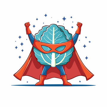 Superhero Cabbage Character
