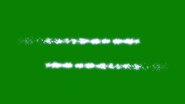 Twinkle stars line glitter sparkles, sparkling stars shine animation, white twinkling star particles revers animation. fairy dust wand glitter stars trail transition on green screen. 4k