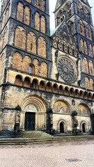 Fototapeta premium Historic gothic cathedral facade in Bremen Germany