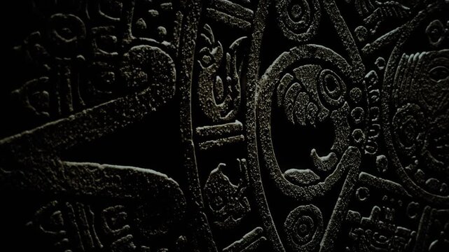 Mayan Stone Calendar in the Dark