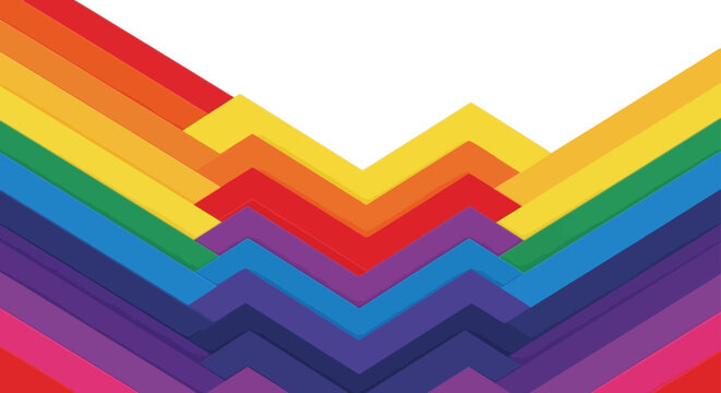 a seamless rainbow stripe chevron pattern creating a vibrant zigzag background showcasing colorful abstract spectrum design