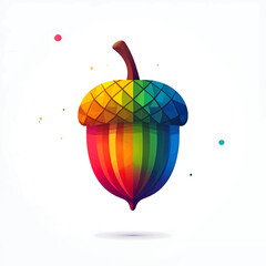Fototapeta premium Colorful Rainbow Acorn Close Up.