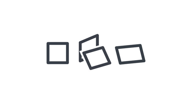 Scattered square outlines, abstract geometric arrangement, minimalist design