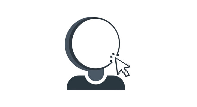 User profile icon clicked by cursor, digital selection concept
