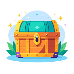 Treasure chest with gold accents 1. © Sumi
