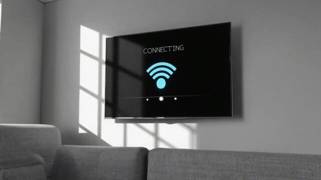 Smart TV connecting to wifi.