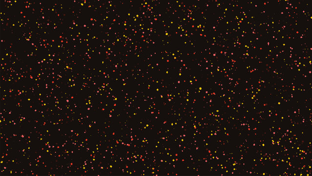 Seamless black confetti speckle pattern with colorful accents for modern decorative repeat design in textile, wallpaper, wrapping paper, packaging, abstract backgrounds, digital paper, stylish surface