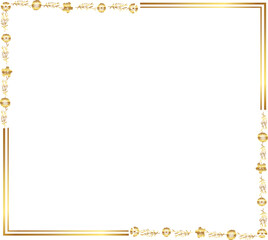 Obraz premium frame with leaves gold border Golden Border Warm Color Frame