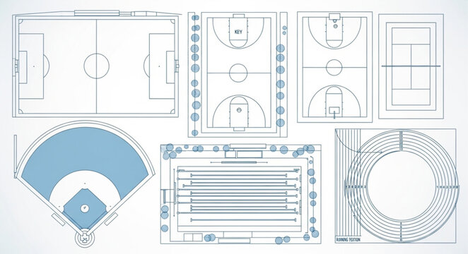 Collection of Sports Field Diagrams and Layouts.