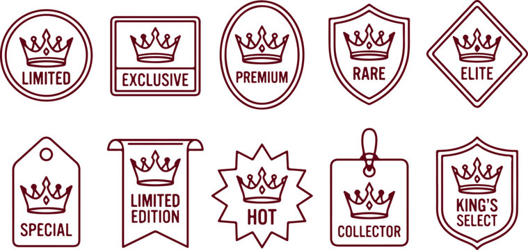 Crown icons collection for limited edition premium rare and elite products.