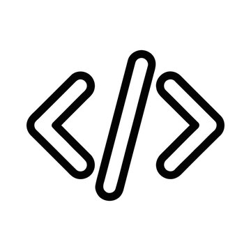 Minimalist Line Art Symbol for Code Tag Element Icon