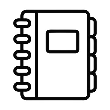 Minimalist Outline Spiral Bound Notebook With Tabbed Dividers Icon