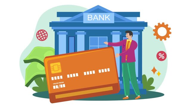 Bank Credit Card Financial Service Animation