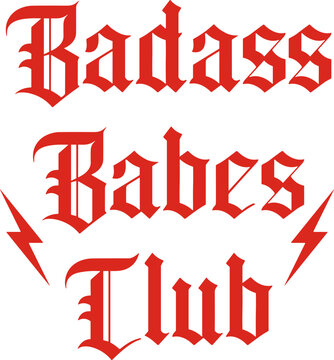 badass babes club svg, gothic font sv, old english text svg, girl power svg, feminist quote svg