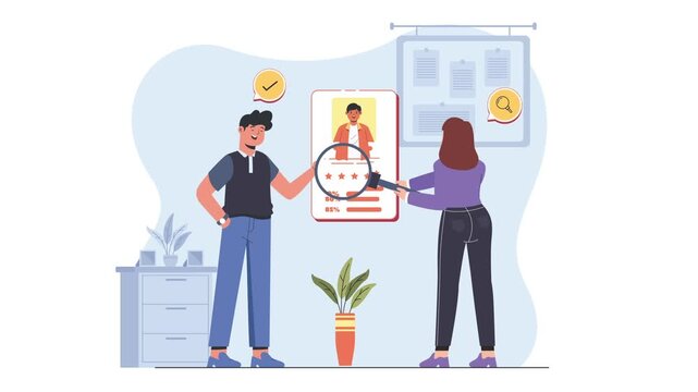Resume Analysis Hiring Process Recruitment Animation