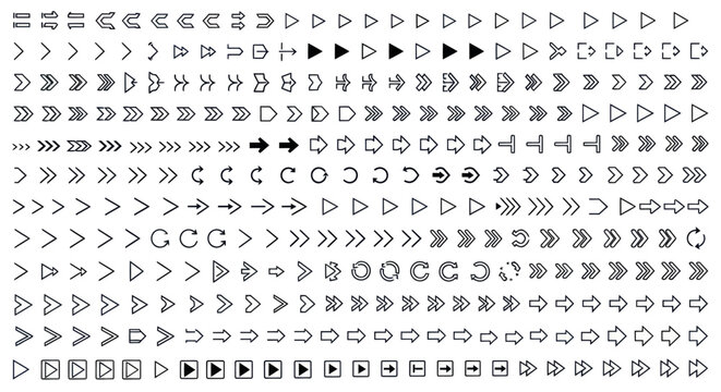 Arrow set vector directional navigation elements