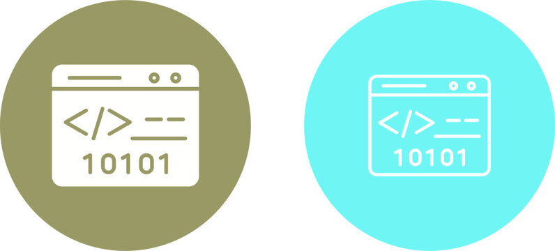 Binary Website Vector Icon