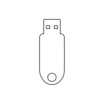 usb flash drive outline portable storage device isolated on white background