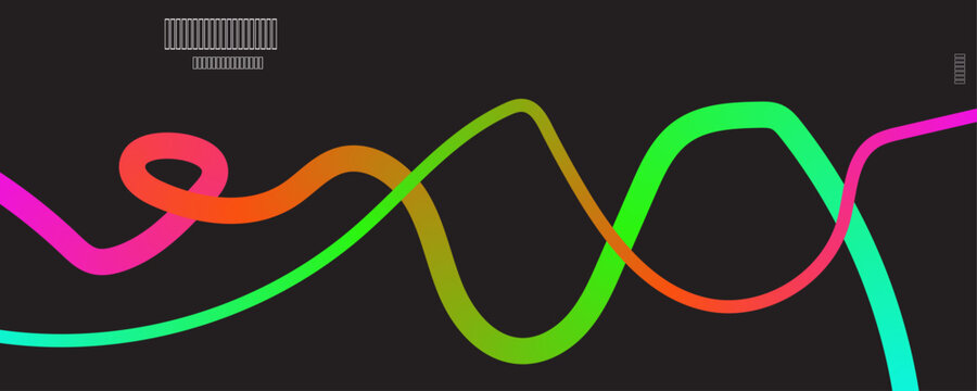 Abstract Neon Liquid Wave Line on Dark Background