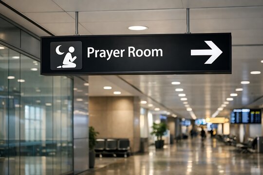 Airport Prayer Room Signage for Muslim Travelers