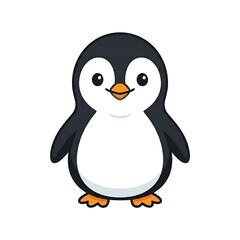 Fototapeta premium Cute cartoon penguin character vector illustration on white background