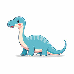 Fototapeta premium Cute Blue Cartoon Dinosaur Illustration