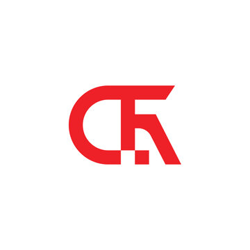 letter cth simple linked geometric lines logo vector