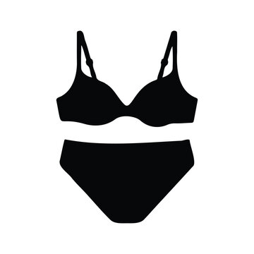 lack silhouette bra and panties underwear set icon vector flat design.