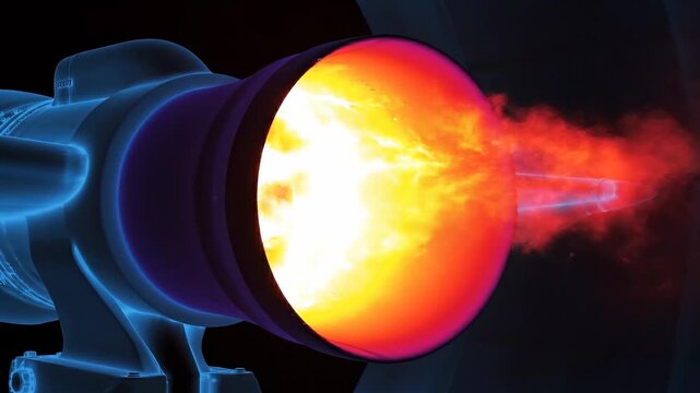 Thermal imaging view of a high-precision lens cone revealing vibrant heat patterns in shades of red, orange, and blue