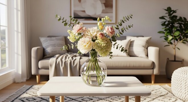 Floral arrangement living room interior