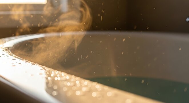 Steaming Hot Tub with Warm Water.