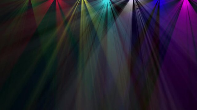 Glow blue purple optical lens flares shine rays light left abstract on black background for screen project overlay. 4K beautiful green spotlight effects moving on 