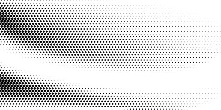 Monochrome printing raster. Dotted illustration. Abstract vector halftone background. Vector illustration. Black and white texture of dots
