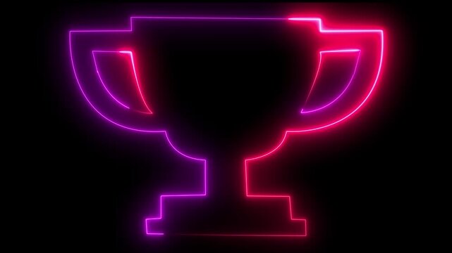 Neon blue line winner podium with 1st, place icon animation with blue color on a black background pedestal appearance 4k motion design animation for ...